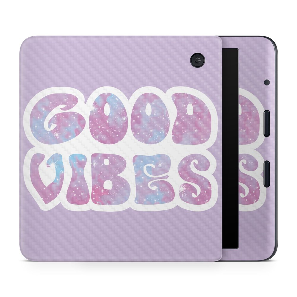Carbon Fiber E-Reader Skin Compatible with Kobo Libra Colour (2024) - Good Vibes - Premium 3M Vinyl Protective Wrap Decal Cover - Easy to Apply | Crafted in The USA by MightySkins