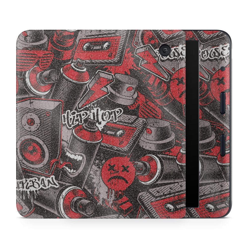 Glossy Glitter E-Reader Skin Compatible with Kobo Libra Colour (2024) - Red Hip Hop - Premium 3M Vinyl Protective Wrap Decal Cover - Easy to Apply | Crafted in The USA by MightySkins