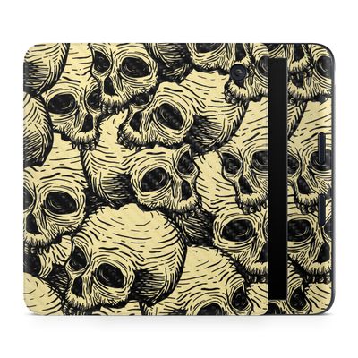 Carbon Fiber E-Reader Skin Compatible with Kobo Libra Colour (2024) - Inked Skulls - Premium 3M Vinyl Protective Wrap Decal Cover - Easy to Apply | Crafted in The USA by MightySkins