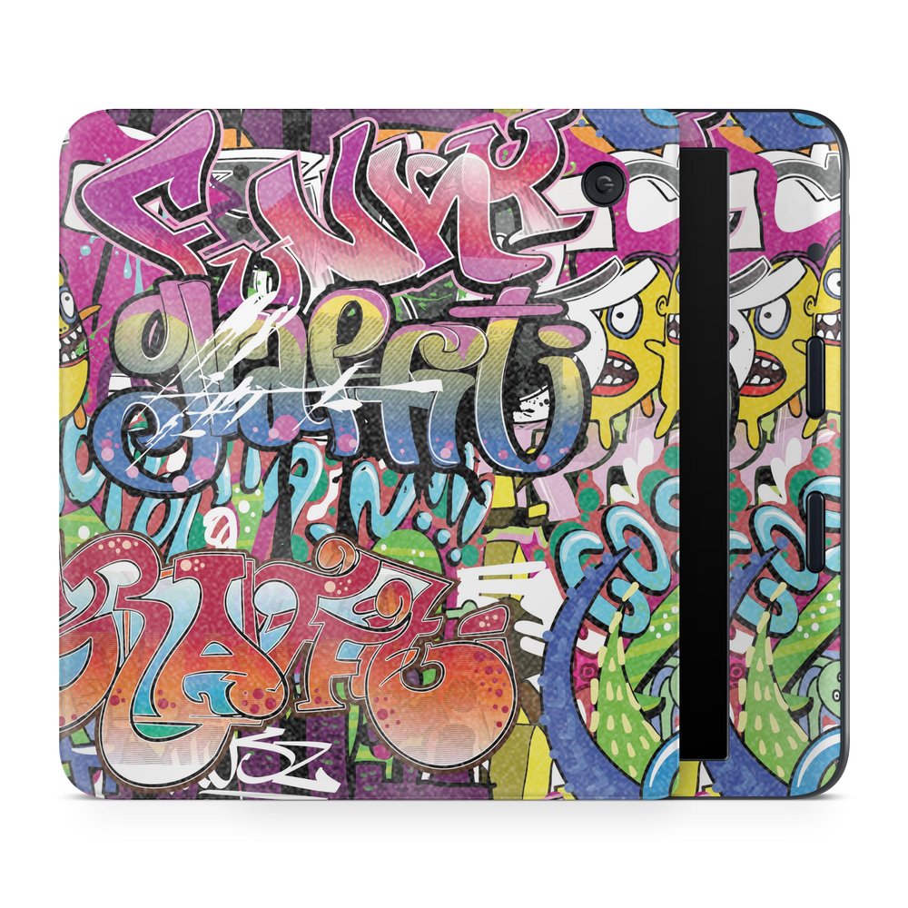 Glossy Glitter E-Reader Skin Compatible with Kobo Libra Colour (2024) - Funky Graffiti - Premium 3M Vinyl Protective Wrap Decal Cover - Easy to Apply | Crafted in The USA by MightySkins