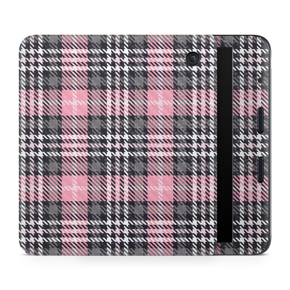 Carbon Fiber E-Reader Skin Compatible with Kobo Libra Colour (2024) - Pink Plaid - Premium 3M Vinyl Protective Wrap Decal Cover - Easy to Apply | Crafted in The USA by MightySkins