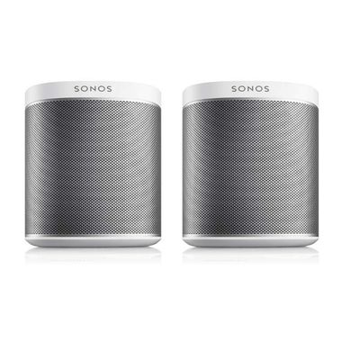 Sonos Play:1 2-Room Wireless Smart Speakers for Streaming Music - Starter Set Bundle (White), Compatible with Alexa (Renewed)