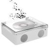 CHANGLKJ Rechargeable CD Speaker, Portable CD Player with Remote Control and Stereo Speakers, Supports Multiple Playback Modes and Built in 2000mAh Rechargeable Battery, for Office, Home, Decoration view 1