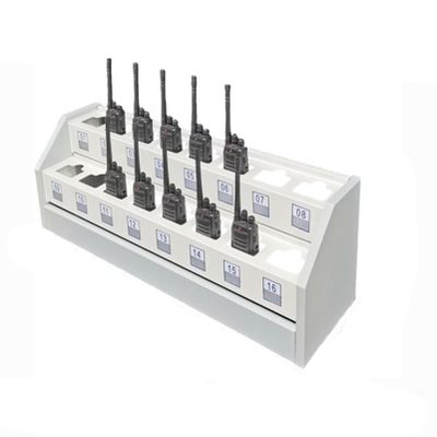 Handheld Radio Holder and Walkie Talkie Organizer - Universal Case With Multi Grids, Wall Mounted Tool Storage Cabinet and Microphone Hanger