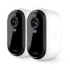 Arlo Essential Security Camera 1080p HD, Outdoor - Indoor, 2nd Gen, Wireless Rechargeable Camera, 2-Way Audio, Color Night Vision, Live Stream, Real Time Notifications, Wide Angle - White, 2 Cameras view 1