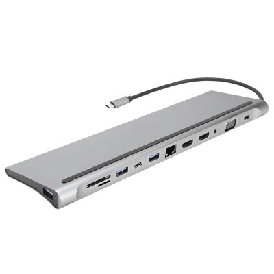 PZLVAME Charger Hub Switch USB C to Dual Adapter USB Hub,USB C Docking Station Dual Monitor 12?in?1 Hub Accessories & Supplies
