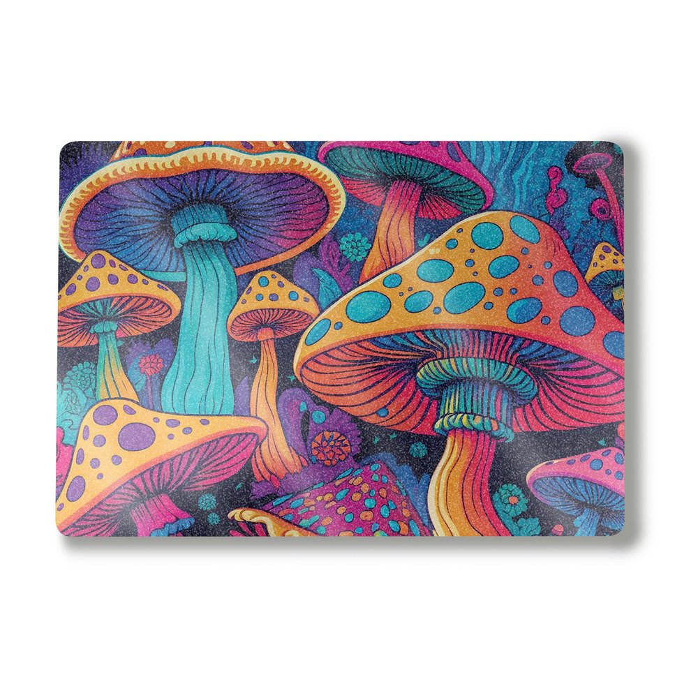 Glossy Glitter Laptop Skin Compatible with Surface Laptop 7 15" (2024) - Mushrooms - Premium 3M Vinyl Protective Wrap Decal Cover - Easy to Apply | Crafted in The USA by MightySkins