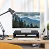 Monitor Stand Riser Modern 2 Tiers Wood Monitor Stand Widen Monitor Stand TV PC Laptop Computer Screen Riser Desktop Organiser Large Load Capacity with Storage Shelf W500 x D200mm x H117mm (Black) view 2