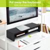 Monitor Stand Riser Modern 2 Tiers Wood Monitor Stand Widen Monitor Stand TV PC Laptop Computer Screen Riser Desktop Organiser Large Load Capacity with Storage Shelf W500 x D200mm x H117mm (Black) view 3