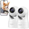 owltron Indoor Security Camera 2K, 360 Cameras for Home Security with Motion Detection, 2.4G WiFi for Pet/Baby/Nanny Cam with Night Vision, Siren Alarm & 2-Way Audio, Compatible with Alexa view 1