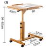 Table Laptop Sofa Bedside Overbed Adjustable Height Sturdy Notebook Computer Stand Desk with Wheels Computer Desk(60x40x62-94cm) view 3