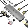 WAVLINK USB C Docking Station Dual Monitor, USB-C Hub Laptop Triple Display with 2 HDMI,DisplayPort, 100W PD Charging, Ethernet, 5 USB, SD/TF Read, Audio for MacBook Dell HP Lenovo Surface, Grey view 1