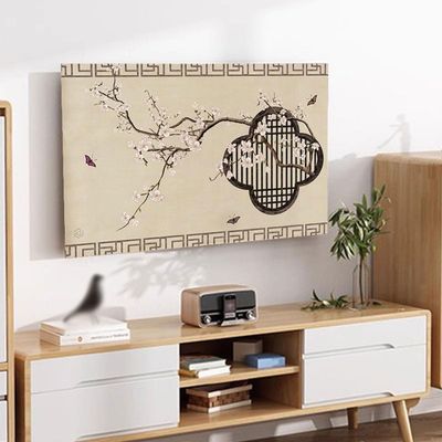 19-80 Inch LED LCD Smart TV Dust Cover Indoor TV Cover Cloth Dust-Proof Non Slip Fabric Art Printing TV Screen Protector Cover Bedroom Decor(Size:19in(46x35cm),Color:C)
