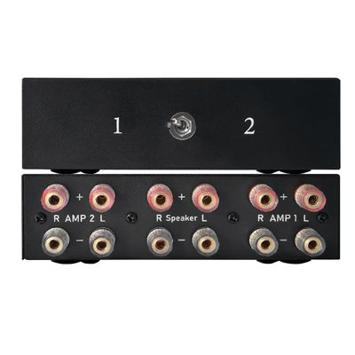 Azduou 2 Way Bidirectional Amplifier Speaker Selector, 2(1)-in-1(2)-Out Amplifier Speaker Switcher, AMP A/B Switch Splitter 2-Port Loudspeaker Control Combiner Box