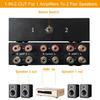 Azduou 2 Way Bidirectional Amplifier Speaker Selector, 2(1)-in-1(2)-Out Amplifier Speaker Switcher, AMP A/B Switch Splitter 2-Port Loudspeaker Control Combiner Box view 2