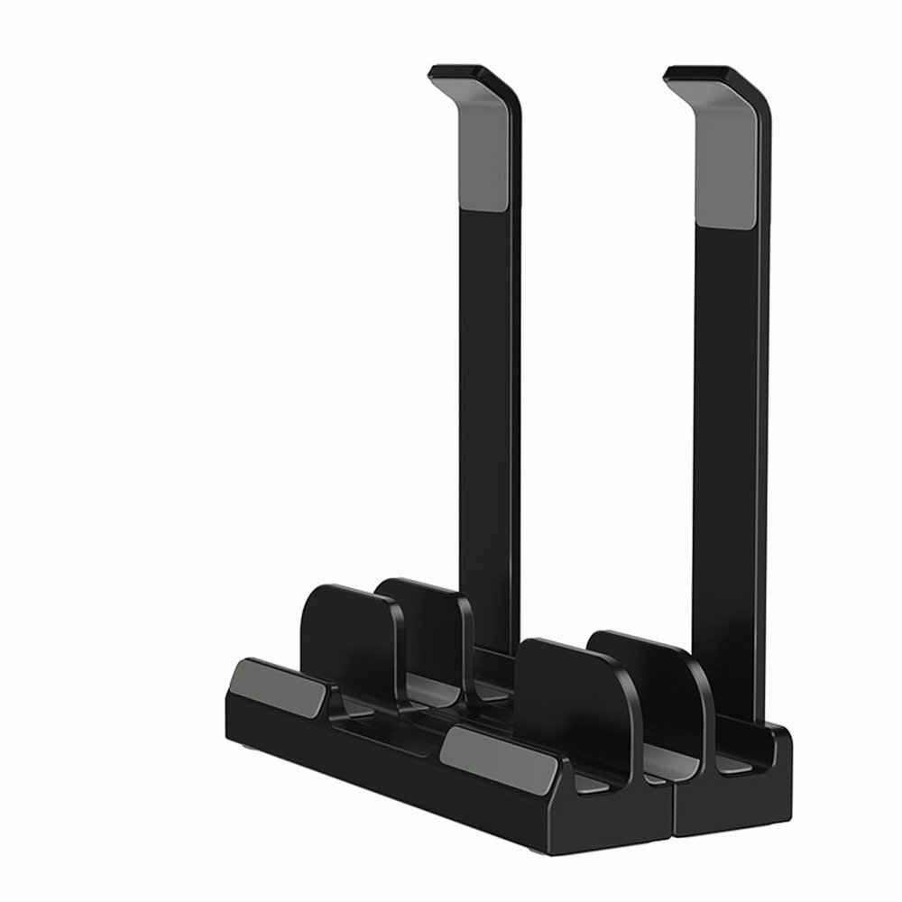 BNEI Laptop Stand, Storage and Booster for Laptops and Tablets up to 16", Black/White (Black)