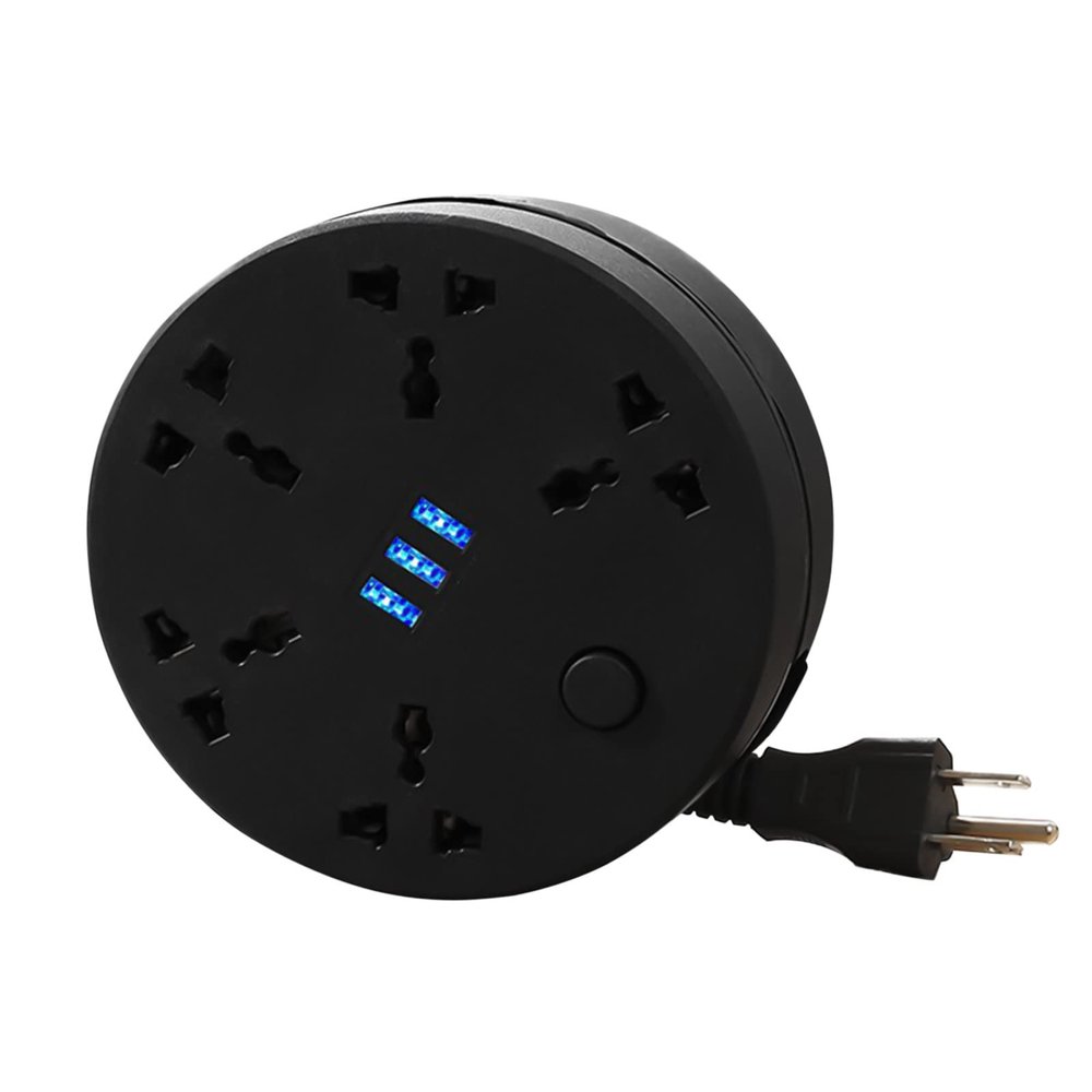 5 Outlets Power Strip Surge Protector with 3 USB, LED Lamp, On/Off Botton, 6.56Ft Rotating Circular Extension Cord Outlet Strip with Multiple Outlets, USB Outlet, Cruise Dorm Essentials