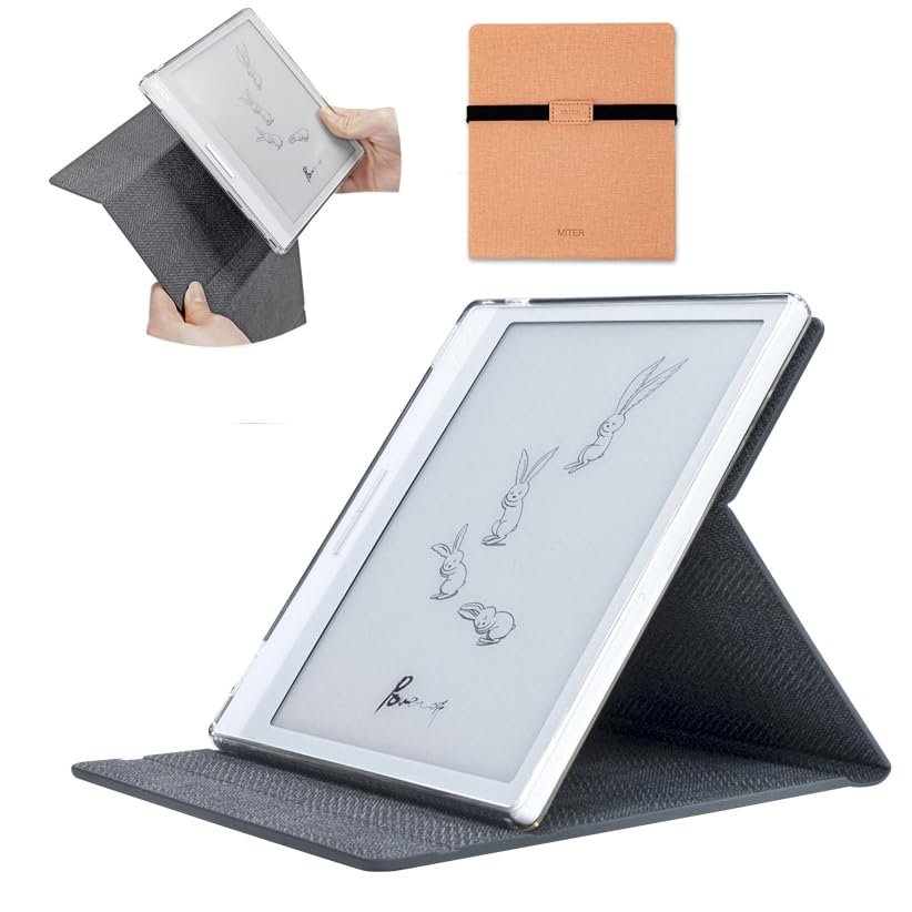 2in1 Case for Onyx Boox Page/Go Color 7 / Go Color 7 Gen II/Go 7 / Leaf 3 3C, Magnetic Detachable Kickstand Flip Cover and Inner TPU Jelly Case (OrangePink)
