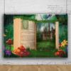 45x24 Fairy Tale Forest Backdrop Fairy Tale Books As a Door Photography Background Mushroom Vine Landscape for Girls Birthday Baby Shower Party Newborn Kid Children Cake Smash Props view 2