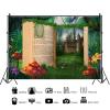 45x24 Fairy Tale Forest Backdrop Fairy Tale Books As a Door Photography Background Mushroom Vine Landscape for Girls Birthday Baby Shower Party Newborn Kid Children Cake Smash Props view 3