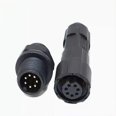 Elecbee M16 Male-Female Panel-Mount Waterproof Connector for Outdoor Communication, 7 Pin