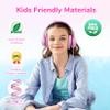 EarFun K3 Kids Headphones, USB Type C Over Ear Headphones for Kids, Volume Limit, HD Stereo Sound, Comfortable Fit, Foldable Wired Headphone for School/Travel/Boys/Girls/Tablet/iPad, Pink view 4