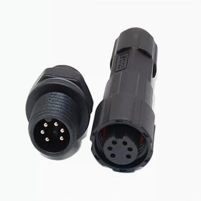 Elecbee M16 Male-Female Panel-Mount Waterproof Connector for Outdoor Communication, 6 Pin