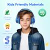 EarFun K3 Kids Headphones, USB Type C Over Ear Headphones for Kids, Volume Limit, HD Stereo Sound, Comfortable Fit, Foldable Wired Headphone for School/Travel/Boys/Girls/Tablet/iPad, Blue view 4