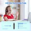 EarFun K3 Kids Headphones, USB Type C Over Ear Headphones with Microphones, 85/94dB Volume Limit, HD Stereo Sound with LED Light, Foldable Wired Headphones for School/Boys/Girls/Tablet, Black view 3