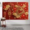 12x8ft Happy Chinese New Year Backdrop 2025 Year of The Snake Photography Background Chinese Spring Festival Lunar New Year Party Decorations Supplies Photo Studio Props view 4