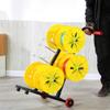 Cable Unwinding Rack With 4 Reels - Cord Disc for Construction Site, Multi-Wire Home Installation - Electrician Tool for Cable Drum view 3