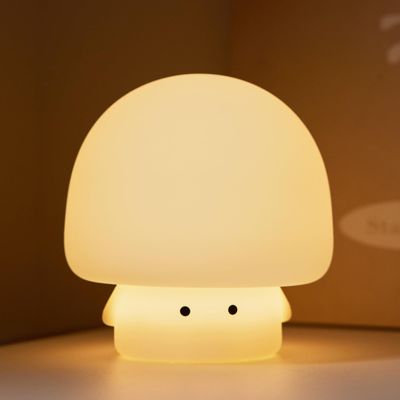 YEEFIGRO Cute Baby Night Light for Kids,Rechargeable Dimmable Silicone Nursery Toddler Mushroom Nightlight,Squishy Bedside Lamp for Night Stands,Fun Decor for Children,Mother's Day Gift(White)