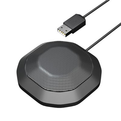 Computer Microphone,Portable USB Conference Microphone 360 Omnidirectional Condenser Computer PC Mic with Touch Mute Plug and Play Compatible with Windows MacOS for PC Lap Video Conference