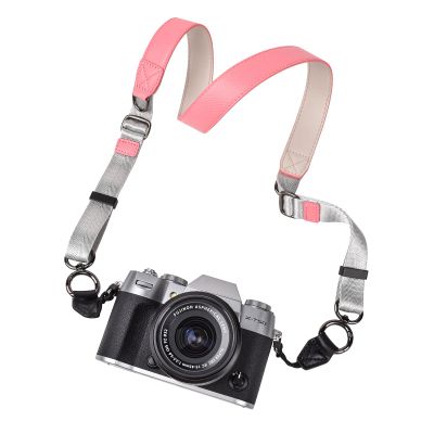 VOVMOEYA Camera Neck Strap,X-T50 body strap PU Shoulder Adjustable Strap for photographers for Fujifilm/for Nikon/for Canon/for Sony/for Minolta/for Panasonic/SLR/DSLR Cameras Texture-Rose Pink