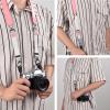 VOVMOEYA Camera Neck Strap,X-T50 body strap PU Shoulder Adjustable Strap for photographers for Fujifilm/for Nikon/for Canon/for Sony/for Minolta/for Panasonic/SLR/DSLR Cameras Texture-Rose Pink view 4