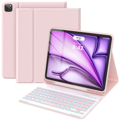 COO for iPad Air 13 Inch Case Keyboard (M3/M2, 2025/2024), Keyboard Case for iPad Pro 12.9 inch 5/6th Gen with Pencil Holder - Wireless Detachable Backlit Keyboard with Auto Sleep/Wake