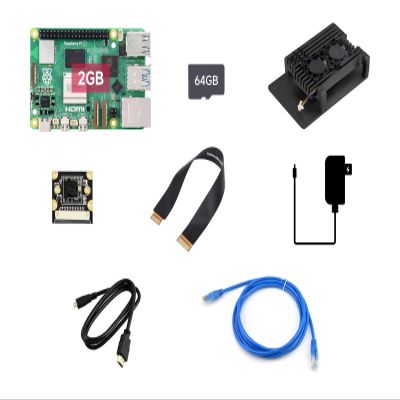 Waveshare Dual Camera Kit, Compatible with Raspberry Pi 5, Bundle with Raspberry Pi 5 2GB, 2pcs PI5-IMX219-120 Camera,TF Card 64GB, Power Supply and so on (8 Items)