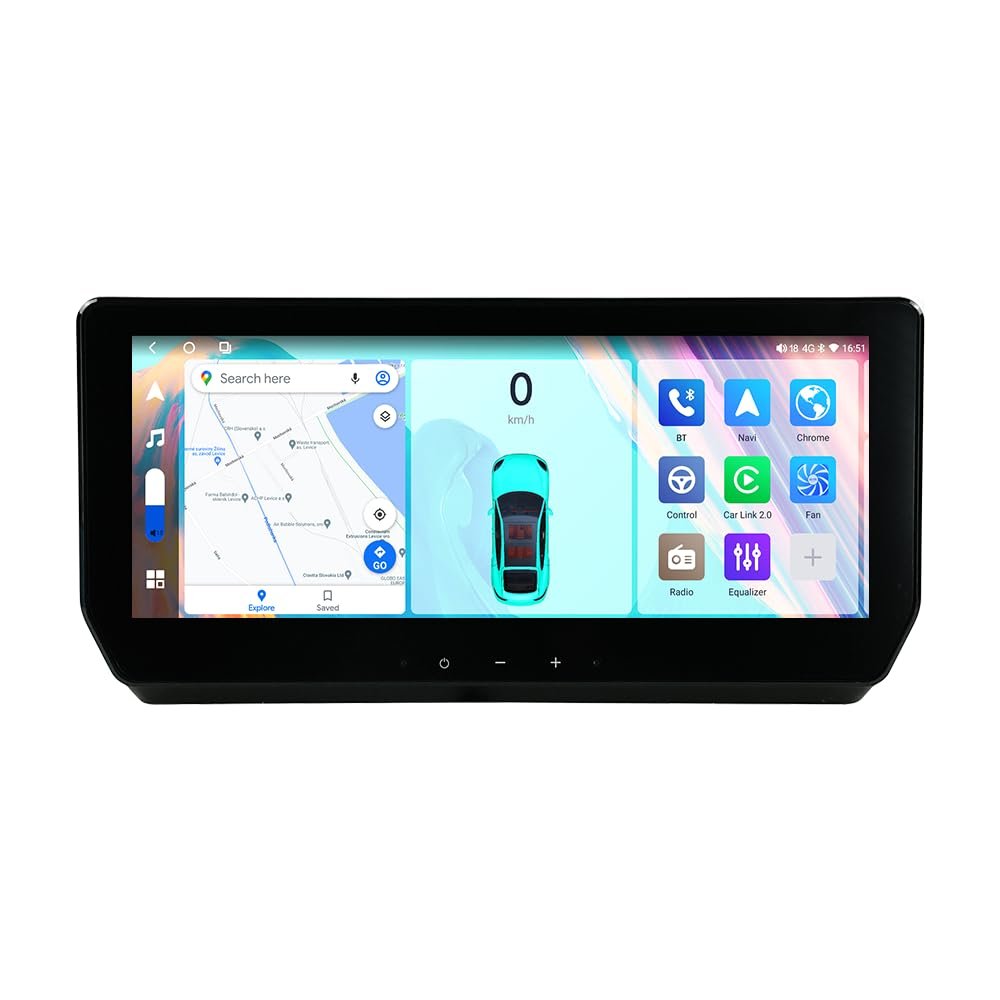 12.3" 2K QLED Screen 8Core 4+64GB Car Stereo for Toyota RAV4 2020-2022 Radio Upgrade Android 12 Head Unit with Car-Play Android Auto/DSP/FM/AM/5G WiFi/SWC