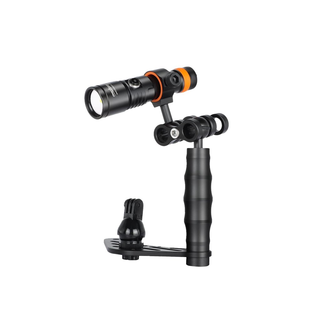 ORCATORCH D530V 1200 Lumen Cool White Light Video Light 140 Degrees Photography Light with Ball Joint & ORCATORCH H02 Underwater Camera Tray Kit