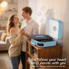 VINYLS LINK Vinyl Record Player 3 Speed Bluetooth Turntable Belt Drive LP Play Portable Suitcase Record Player Built-in Speaker with EQ Mode USB Recording RCA Output/AUX Input Headphone Jack Blue view 3
