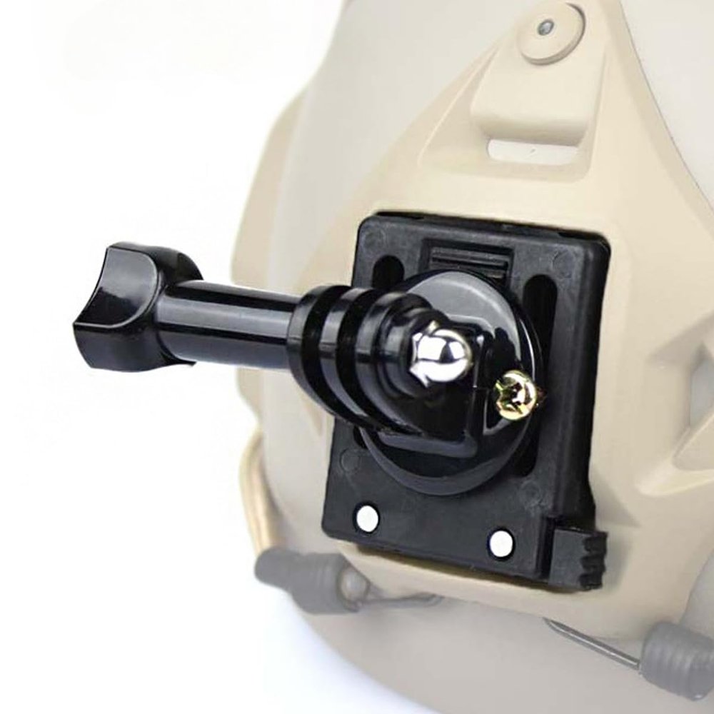 Chestnut-YX Helmet Mount Camera Bracket NVG Mount Match for Tactical Helmet Accessories 90 Degree Rotation Front Bracket Fast Mich/AF/M88 for Hero 1 2 3 4 5 Action Camera Camcorder