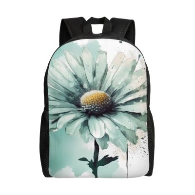 DJUETRUI Backpack for Men Women Lightweight Travel Backpack Mint Green Watercolor Daisy Carry On Backpack Laptop Backpack Casual Daypack