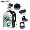 DJUETRUI Backpack for Men Women Lightweight Travel Backpack Mint Green Watercolor Daisy Carry On Backpack Laptop Backpack Casual Daypack view 3