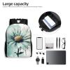 DJUETRUI Backpack for Men Women Lightweight Travel Backpack Mint Green Watercolor Daisy Carry On Backpack Laptop Backpack Casual Daypack view 4