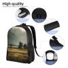 DJUETRUI Backpack for Men Women Lightweight Travel Backpack Green Fields Carry On Backpack Laptop Backpack Casual Daypack view 3