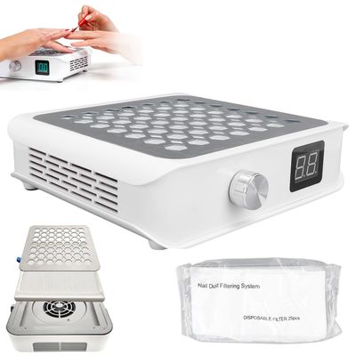 TARSHYRY Nail Dust Collector with Powerful Suction, Professional Nail Tech Dust Vacuum with LED Display, Adjustable Speed & Reusable Filter for Acrylic Gel Nails, Manicure Salon & Home Use