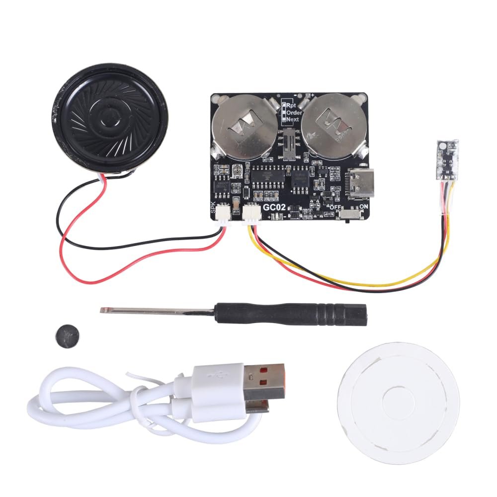 DONGKER 8M Programmable Voice Record Module,DC 5V Magnetic Control DIY Music Voice Recording Module with Speaker Can Change 3 Play Modes for Personalized Greetings Holiday Crafts Cards