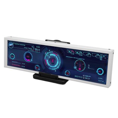8.8in Computer Temp Monitor, Horizontal Vertical Screen Switching, 1920x480 Resolution, 60Hz Refreshing Rate, Multifunction Display for CPU GPU, for RPi for for