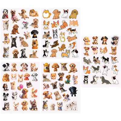 20 Sheets Dog Scrapbook Stickers, 396 PCS Vintage Scrapbook Supplies, Pet Dog Plastic Stickers Warterproof Scrapbook Supplies for Planner Water Bottle Laptop Decos