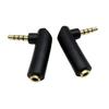 2Pcs L-Type 3.5mm 4-Pole Audio Adapter Male to Female 90 Degree Right Angle Gold-Plated for Game Controller, Speaker view 1